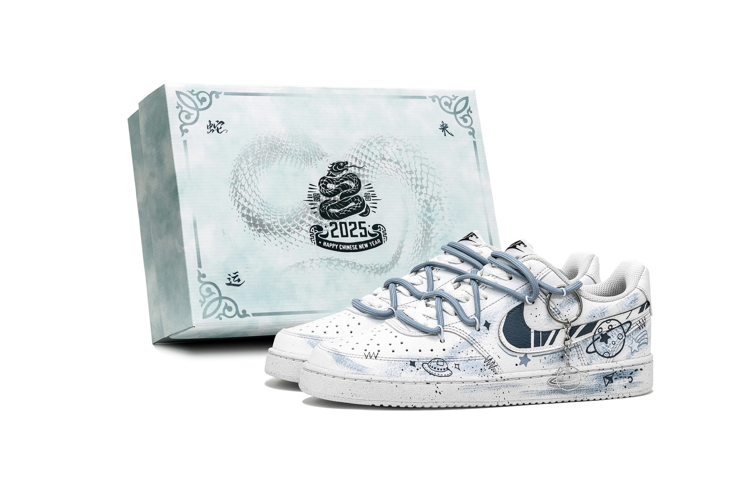 

Nike Court Vision 1 Starry Whisper устойчивые к истиранию низкие кроссовки для скейтбординга мужские blue white