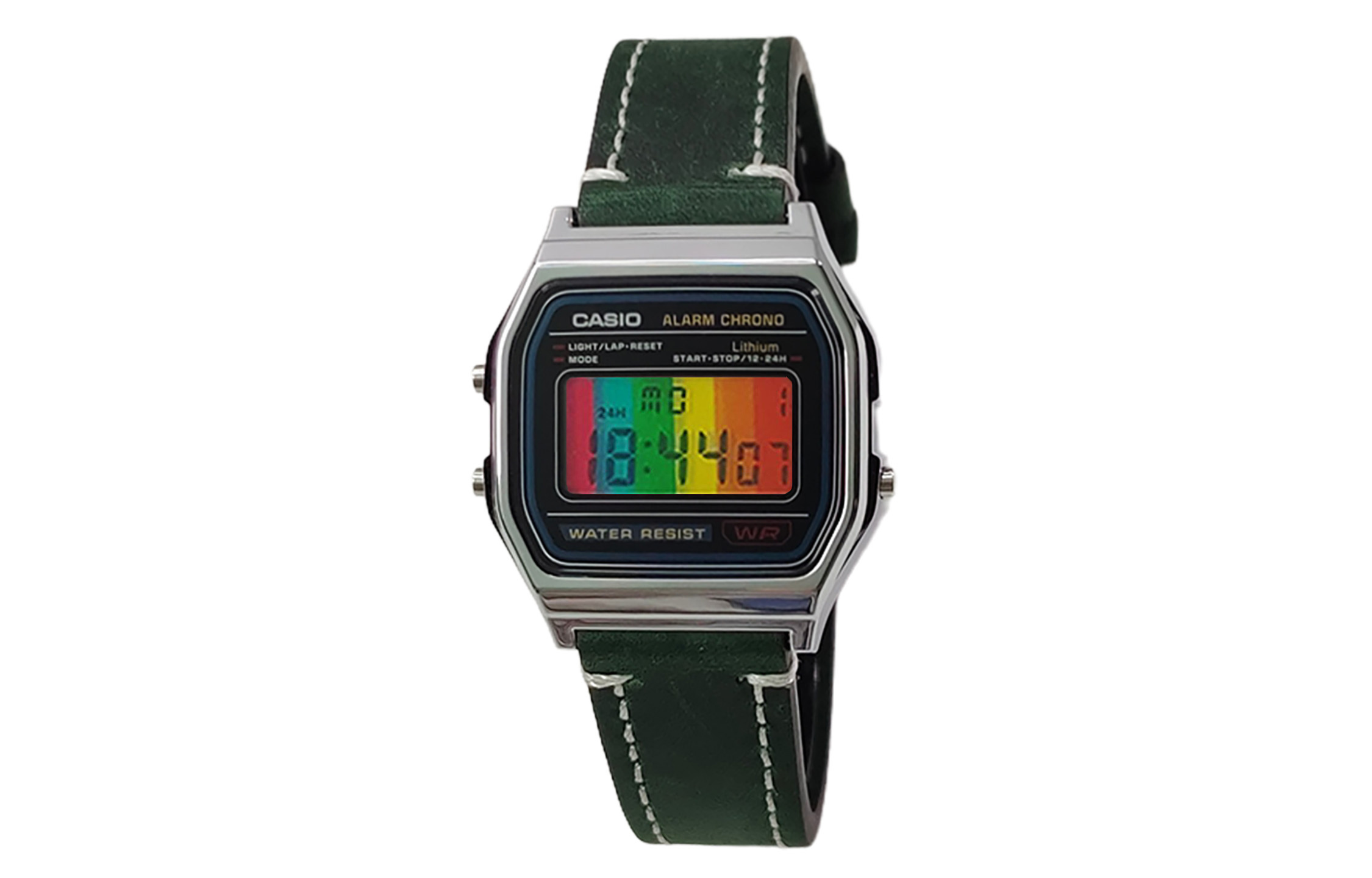 

CASIO Мужские часы Retrofit Series с кварцевым механизмом и ремешком из натуральной кожи, черный циферблат