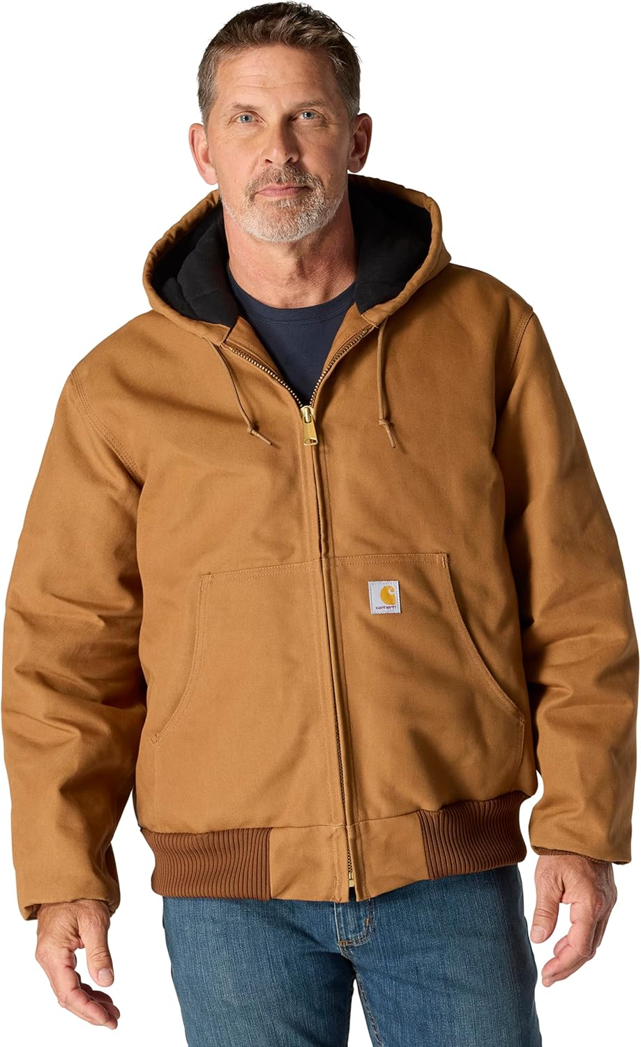 

Carhartt мужская куртка J140 Loose Fit Firm Duck утепленная с фланелевой подкладкой Active Jac, Carhartt Brown