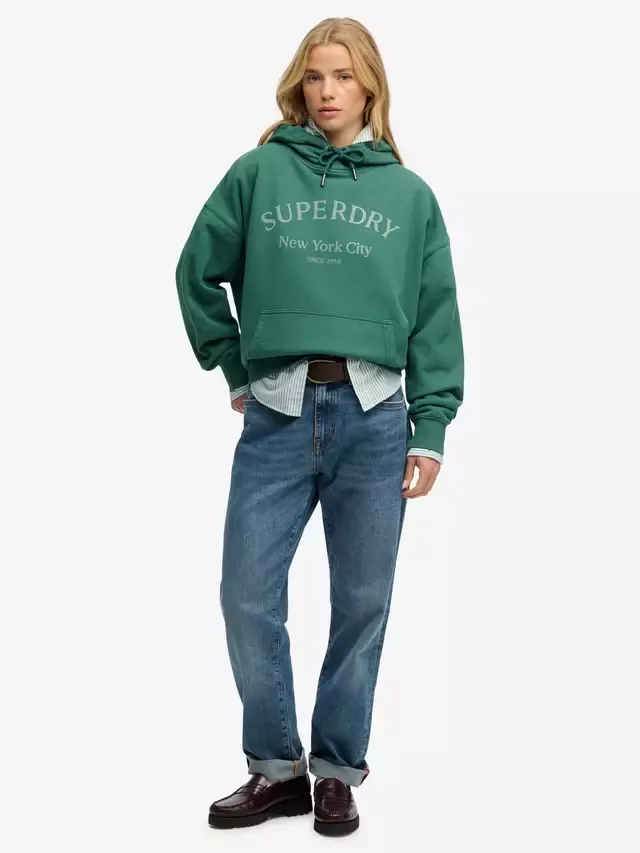 Роскошная повседневная толстовка свободного кроя, цвет сосново-зеленый Superdry — фото 3