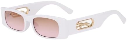 

Солнцезащитные очки прямоугольной формы 2027 года для женщин, солнцезащитные очки для мужчин в стиле панк, солнцезащитные очки с защитой от УФ-излучения UV400 MTZJH, White Brown Pink