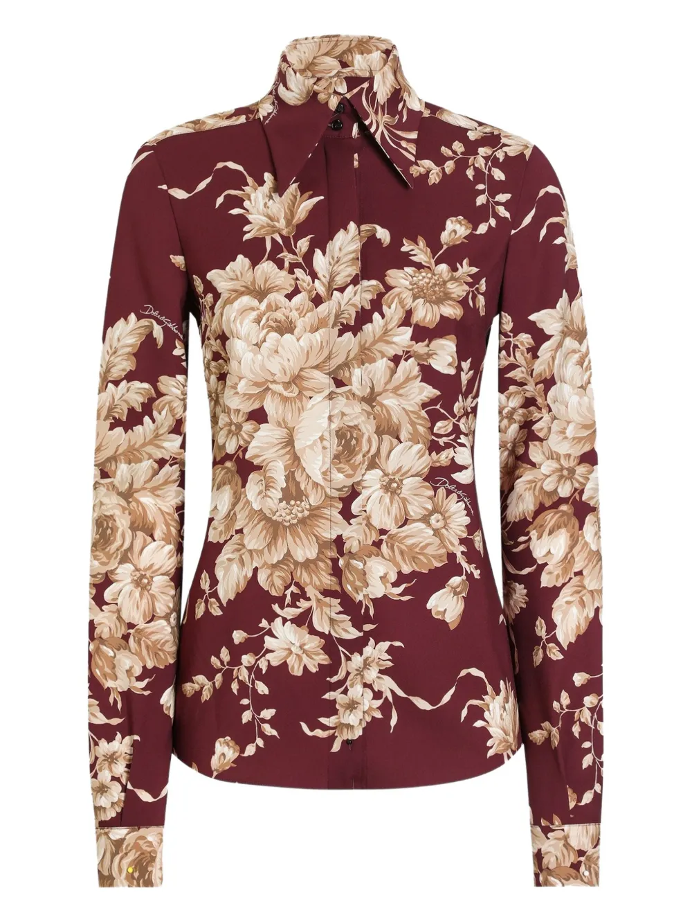 

Рубашка с цветочным принтом DOLCE & GABBANA, красный