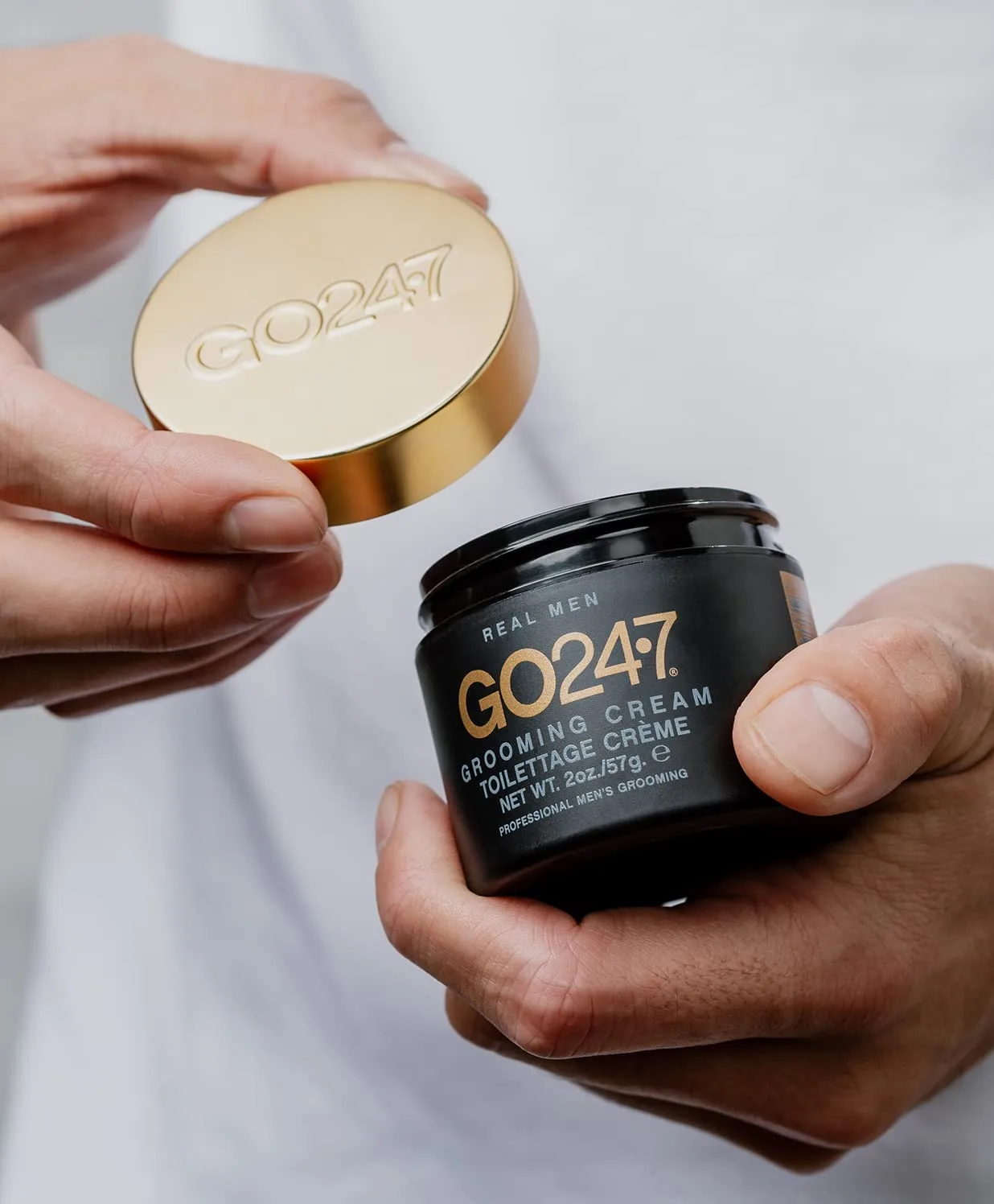 GO247 Grooming Cream - крем для укладки с легкой фиксацией и естественным финишем для мужчин, укрощает пушистость и непослушные волосы, идеален для свободных гибких укладок, для влажных или сухих волос, 57 г — фото 4