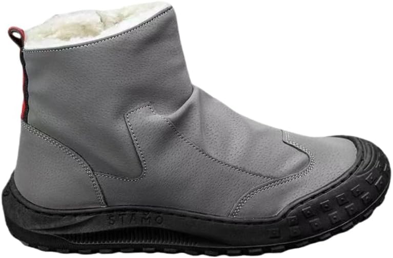 

Зимние мужские короткие ботинки FmShi с высоким берцем - мягкая и удобная внутренняя отделка, искусственная кожа, для ежедневного использования на улице, походов, серый