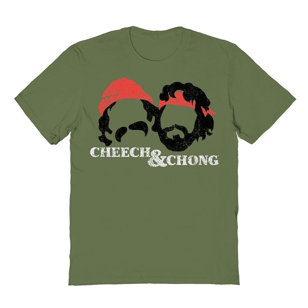 

Мужская футболка с рисунком Cheech & Chong Heads Licensed Character, цвет Military Green