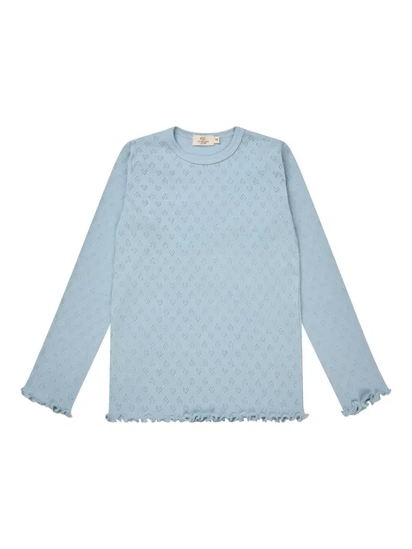 Топ с длинным рукавом Pointelle Heart Tee Copenhagen Colors, пыльно-голубой
