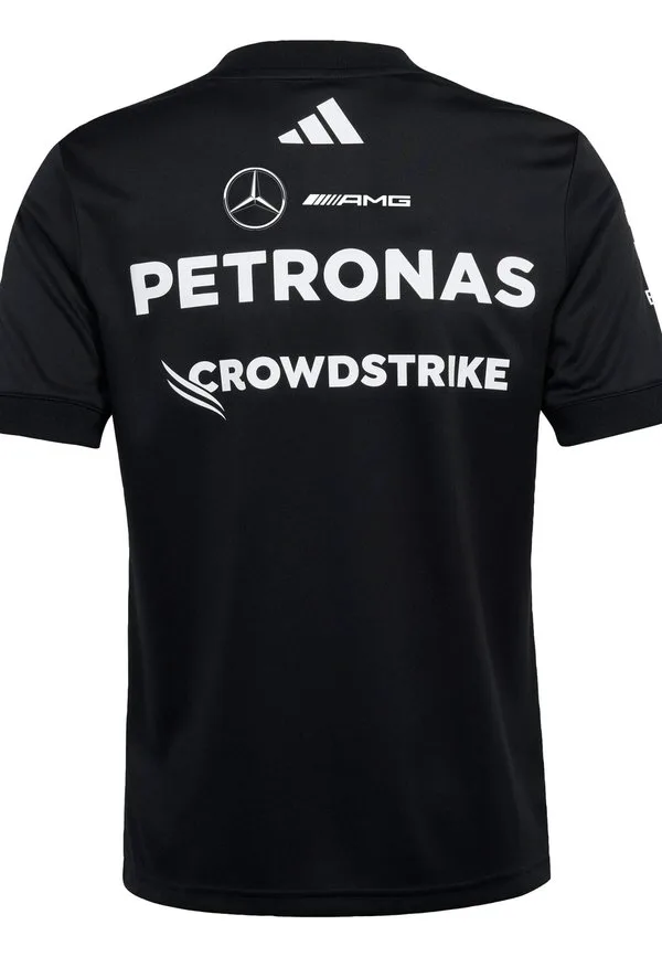 Детская футболка mercedes amg petronas formula one team с принтом, черная. Adidas Originals, Black White — фото 2