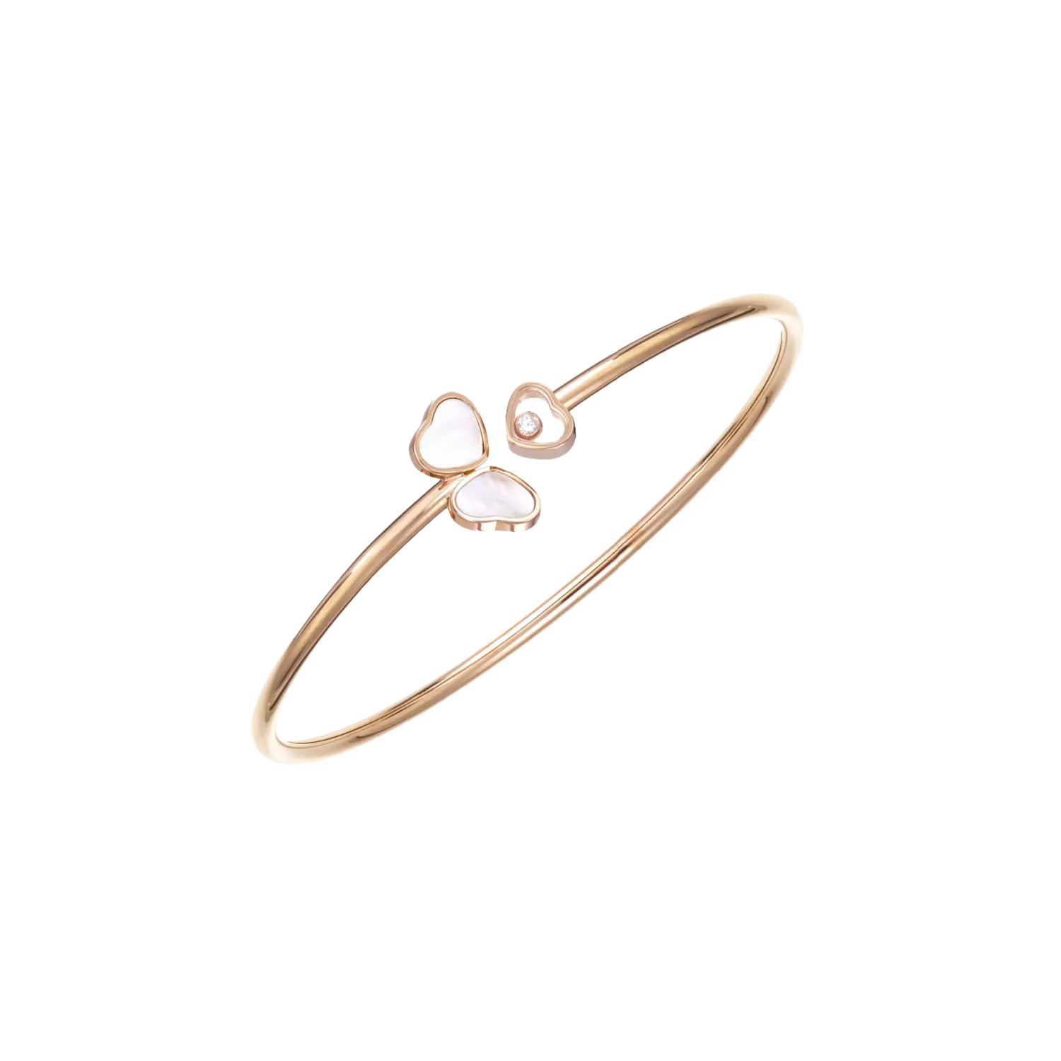 

Жесткий браслет happy hearts wings из розового золота с бриллиантами и перламутром Chopard