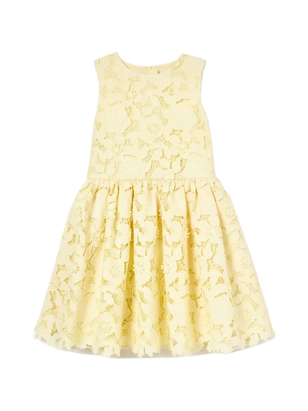 

Кружевное платье с круглым вырезом Self-Portrait Kids, желтый