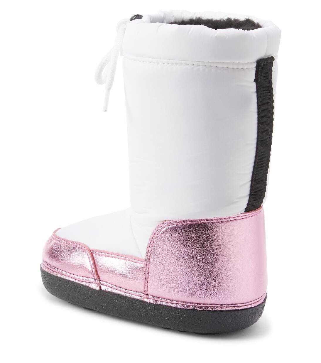 Зимние ботинки из искусственной кожи с логотипом Moschino Kids, цвет white pink — фото 2