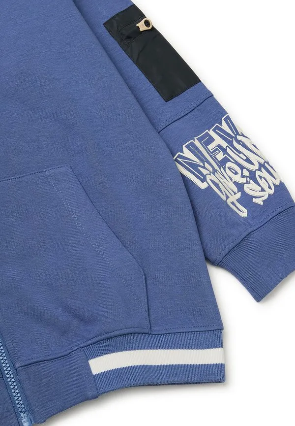 Толстовка с открытыми штанинами и вставками. толстовка на молнии United Colors Of Benetton, Blue — фото 3