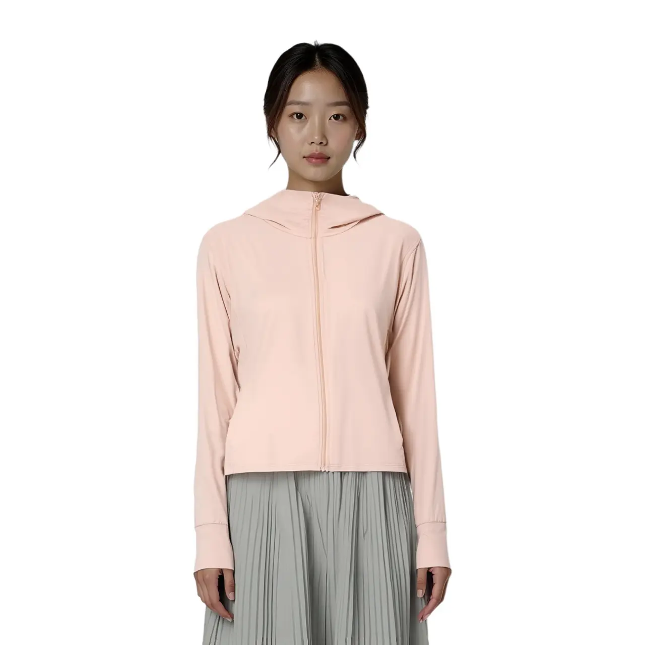 UNIQLO Женская одежда с защитой от ультрафиолета AIRism Mesh Series пастельно-розового цвета, Pastel Pink — фото 3