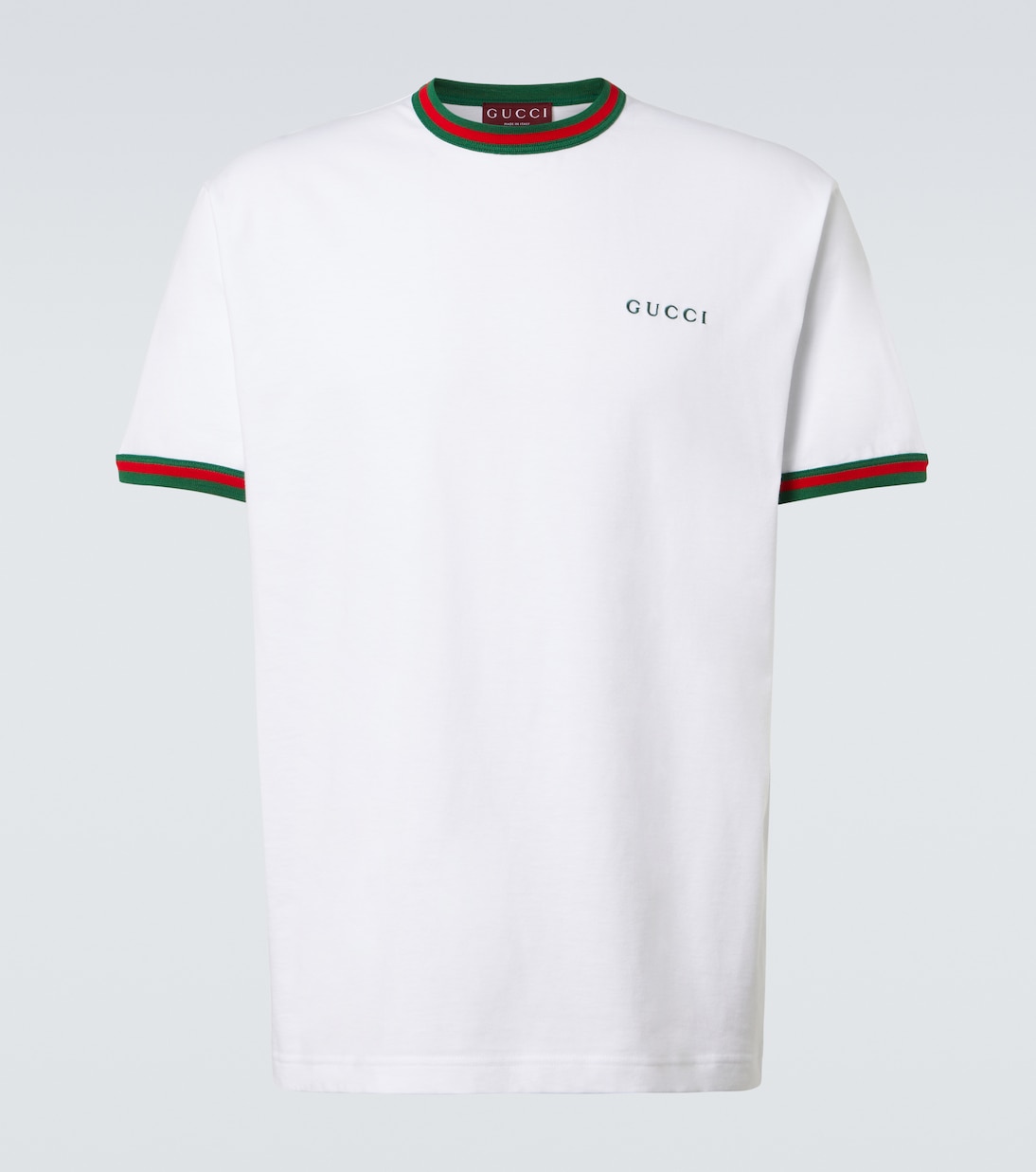 

Футболка из хлопкового джерси с логотипом Webstripe Gucci, White/Mix