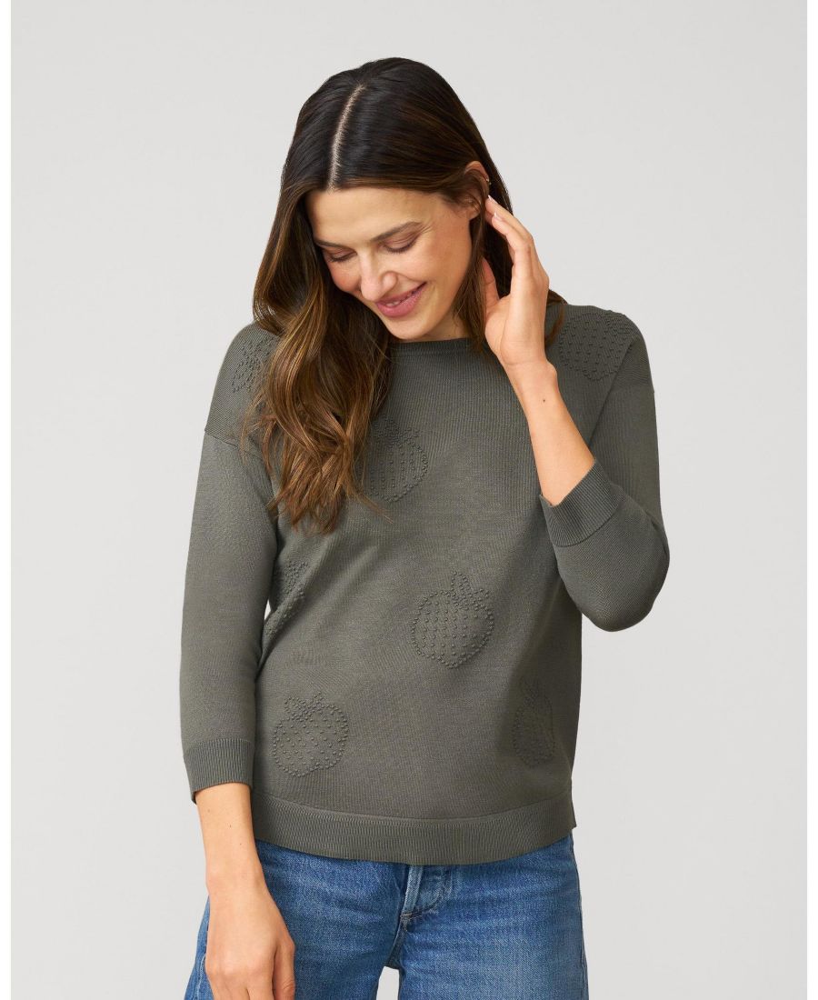 

Женский свитер-туника с приспущенными плечами в форме яблока Cable & Gauge, Dry oregano