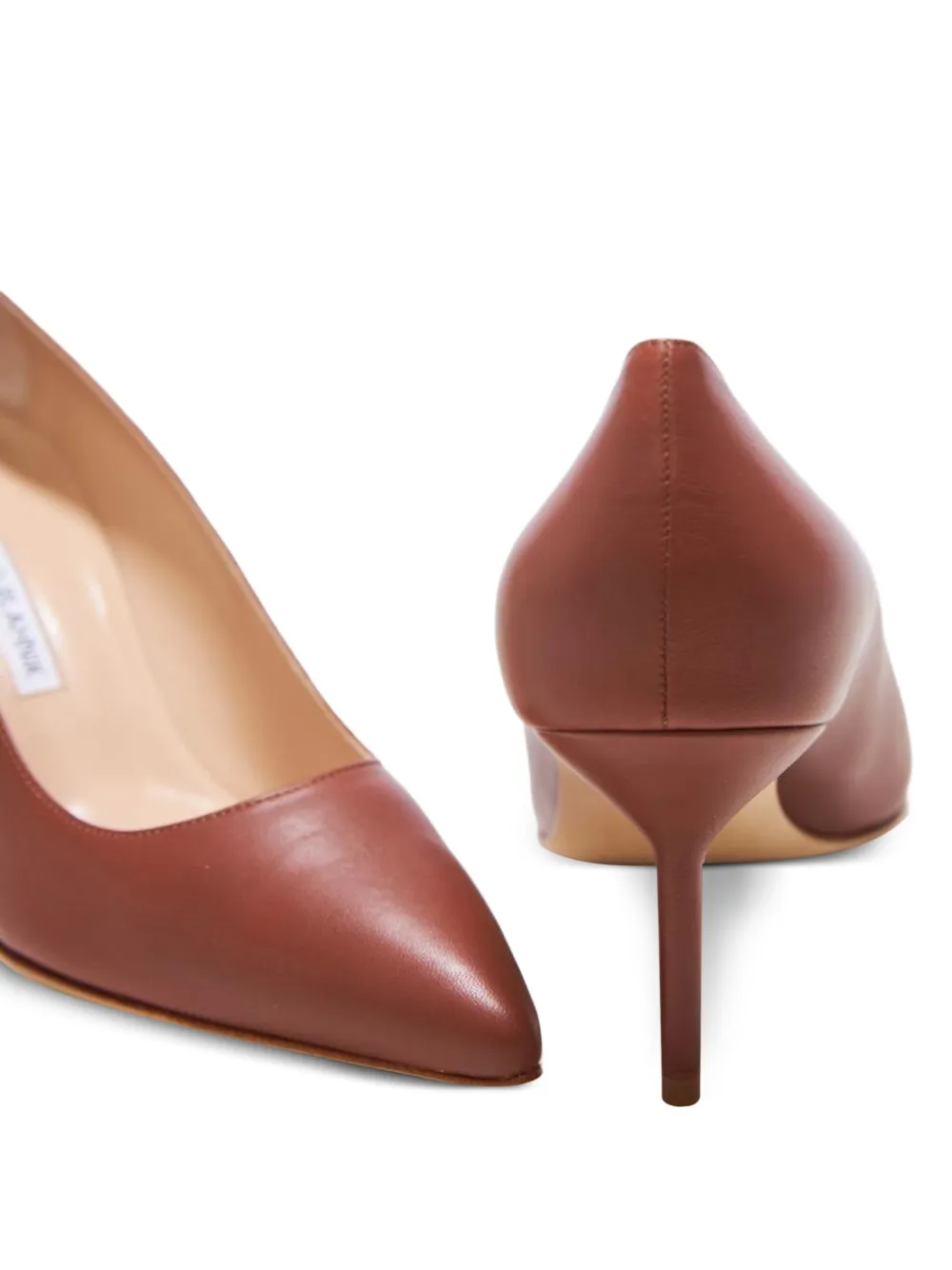 Туфли-лодочки Classic 70 с острым носком на шпильке 70 мм Manolo Blahnik, коричневый — фото 3