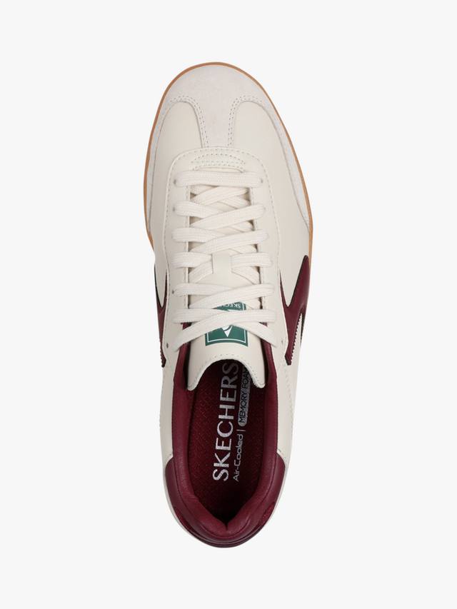Кроссовки на шнуровке из смеси замши hotshot pyke Skechers, цвет White/Burgundy — фото 4