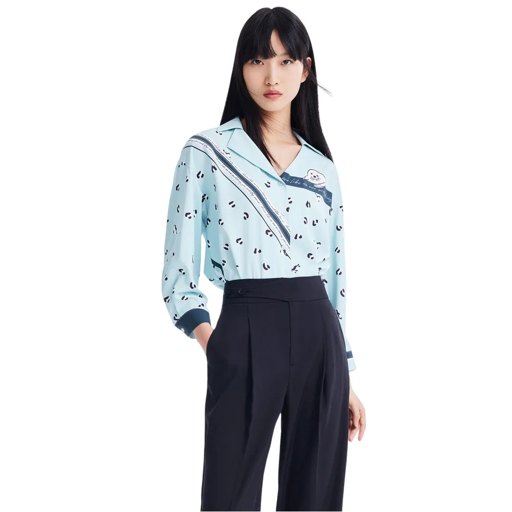 

Рубашка с длинным рукавом Lily Asymmetric Niche, синий
