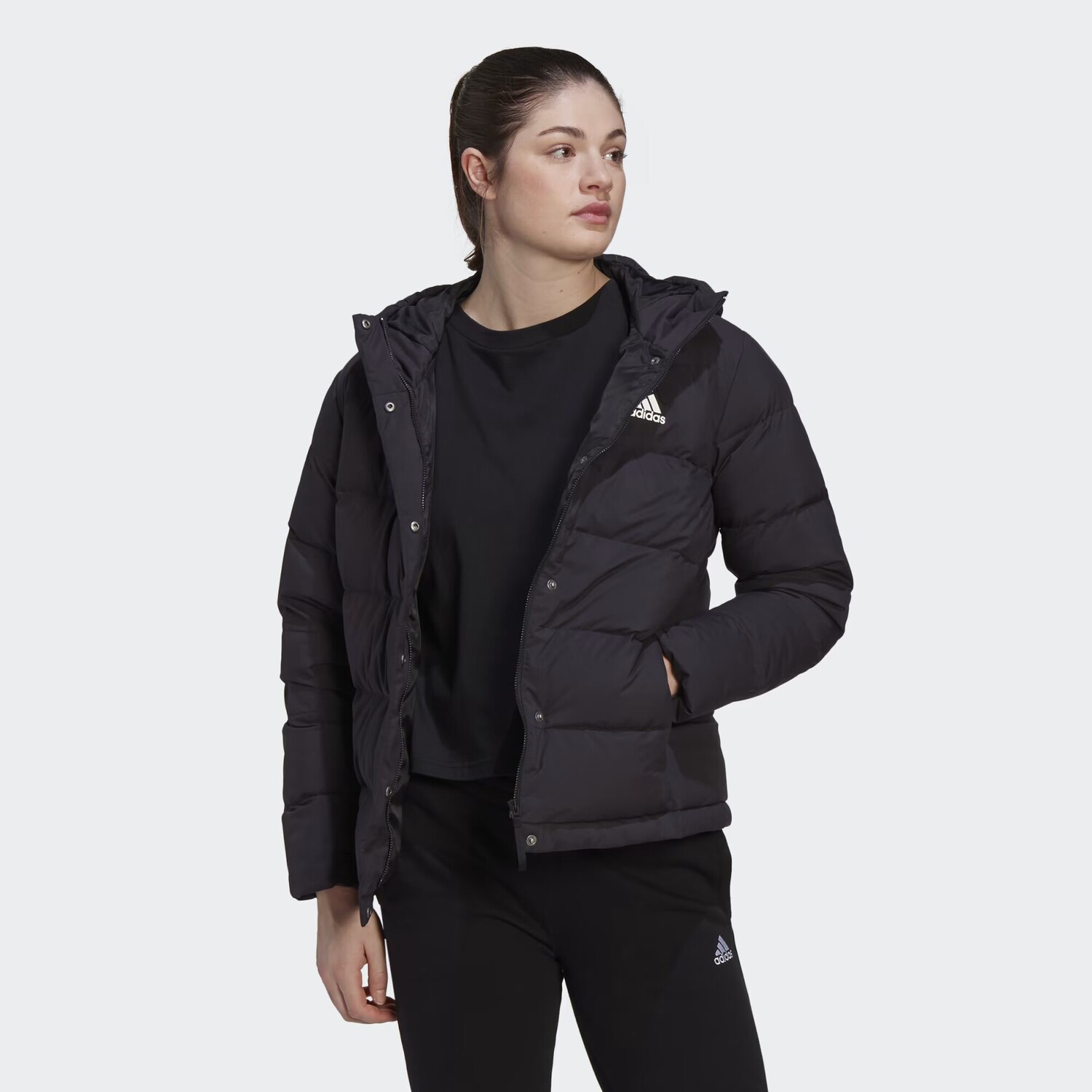 

Пуховик Helionic с капюшоном Adidas, цвет Black