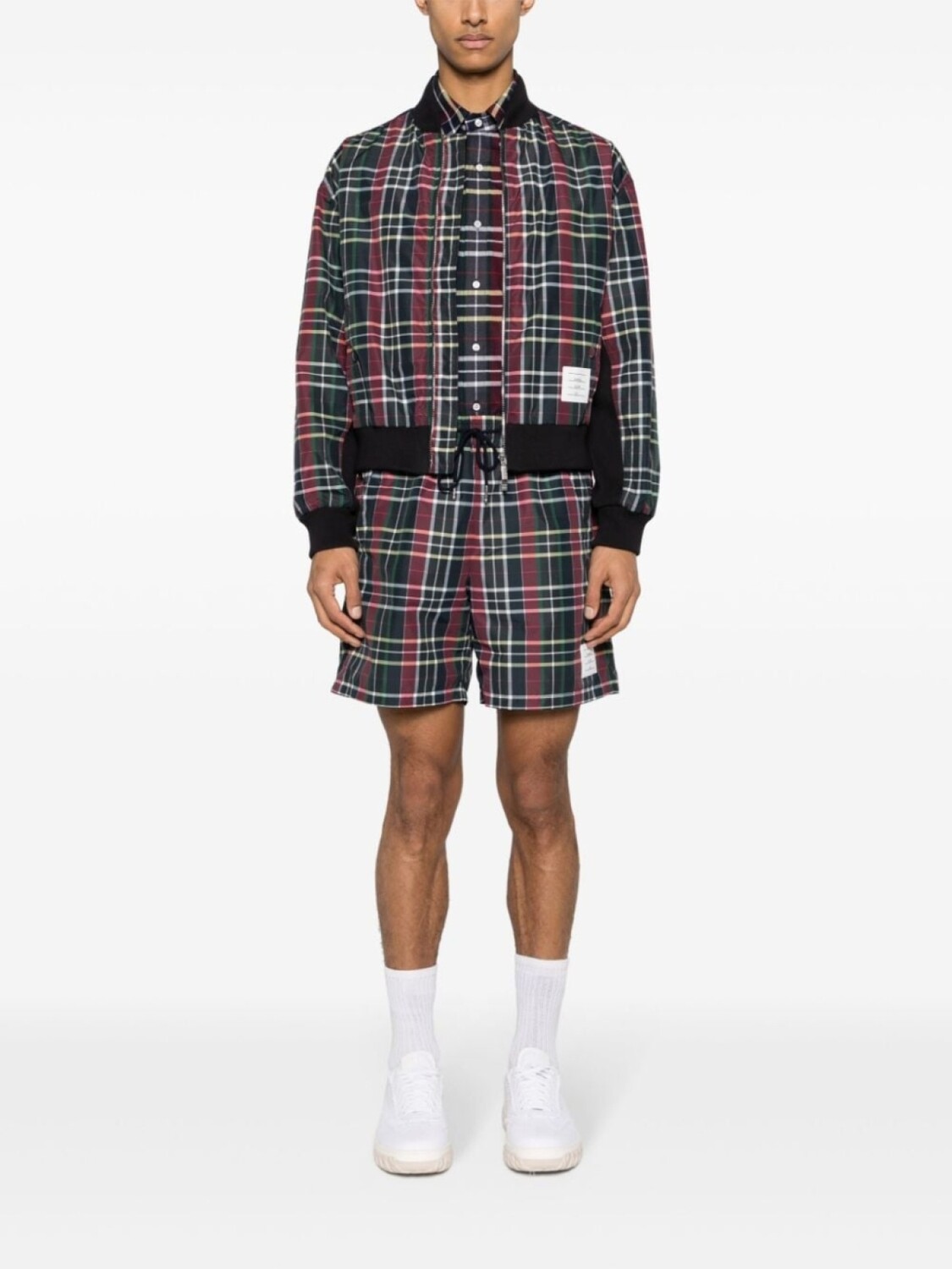 

Thom Browne фланелевая рубашка в клетку тартан, синий