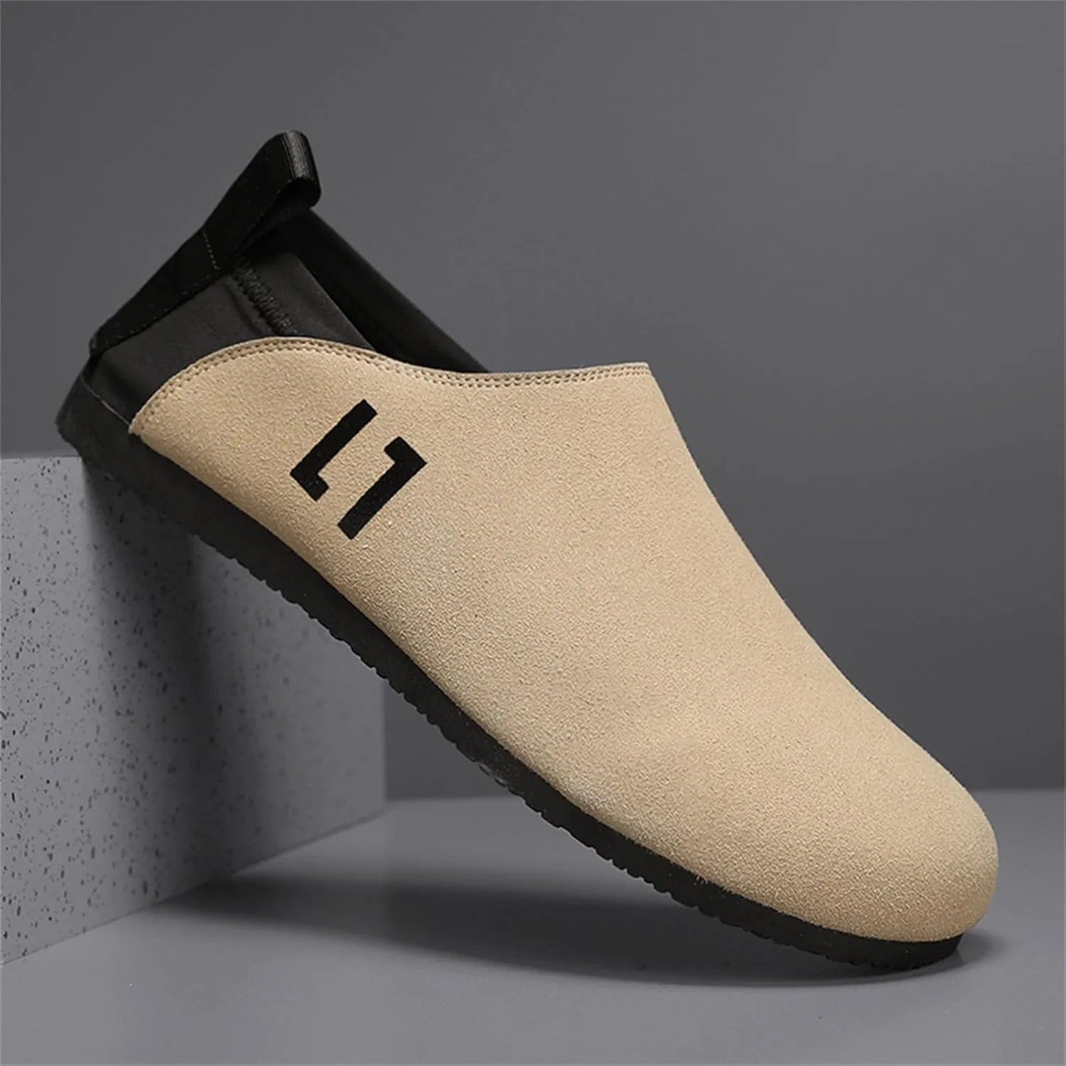 Мокасины повседневные замшевые Loafers бежевые JSDWNDO — фото 3