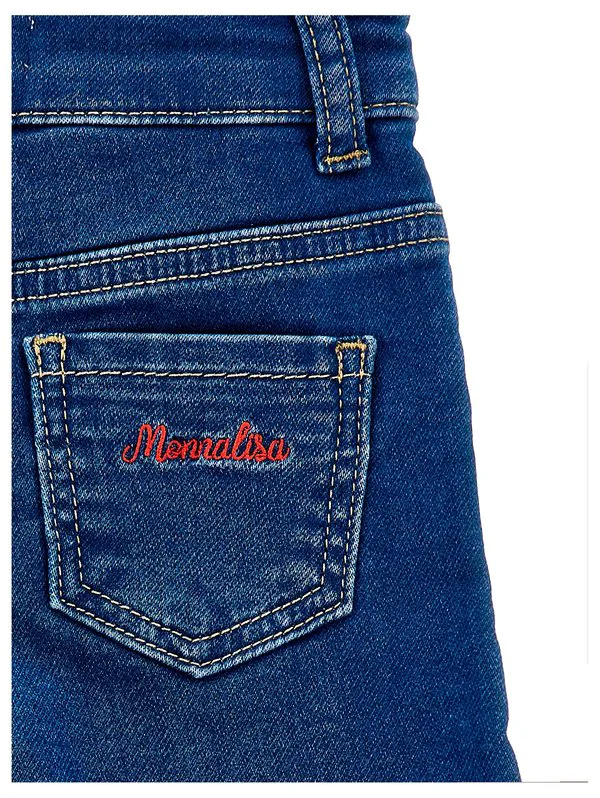 Джинсы прямого кроя con galetta Monnalisa, Blue Stone Denim — фото 4