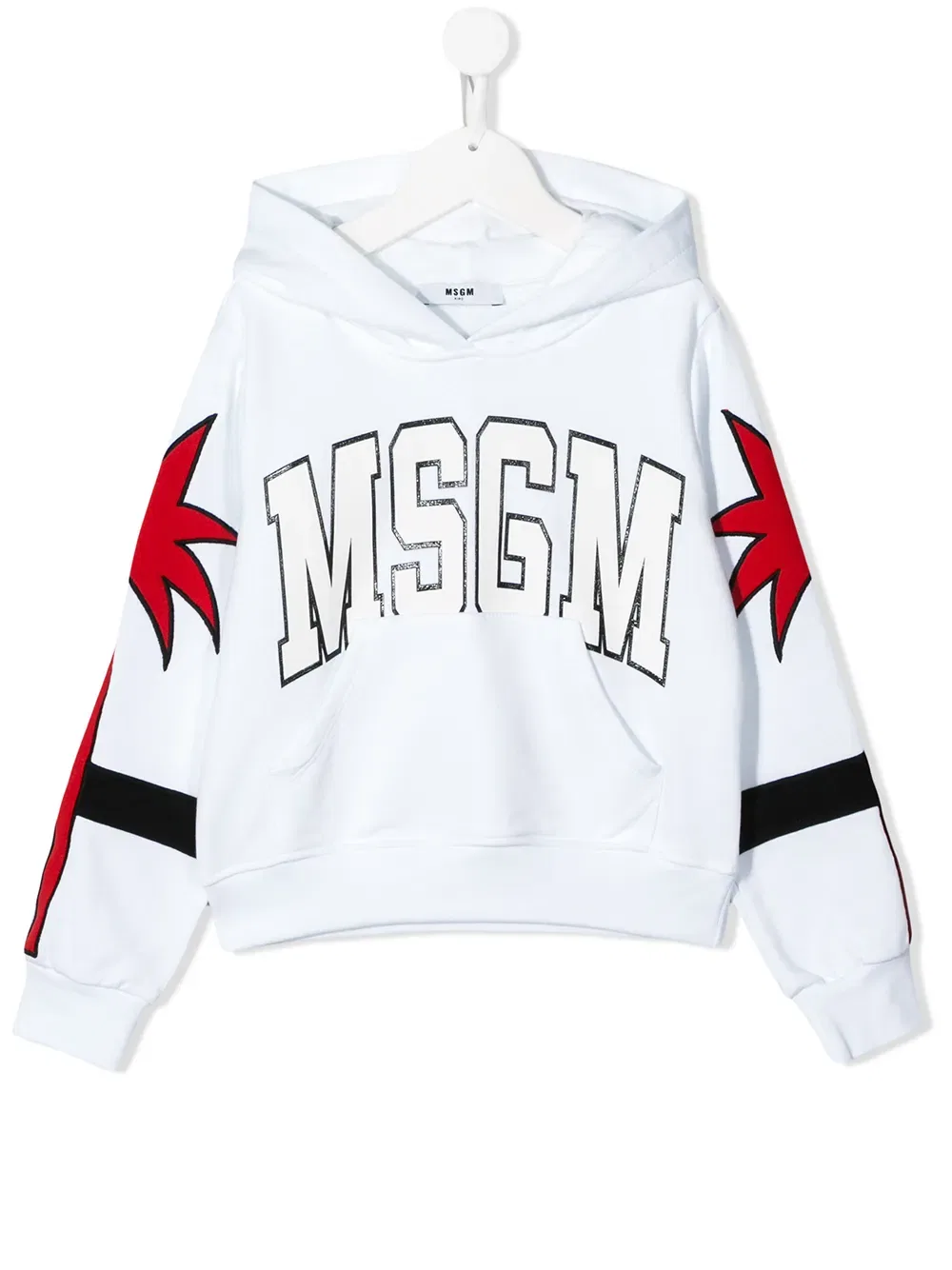 Худи с логотипом и принтом пальм Msgm Kids, белый