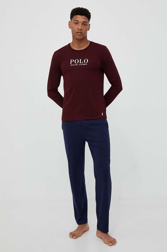 

Хлопковая пижама с длинными рукавами Polo Ralph Lauren, бордовый