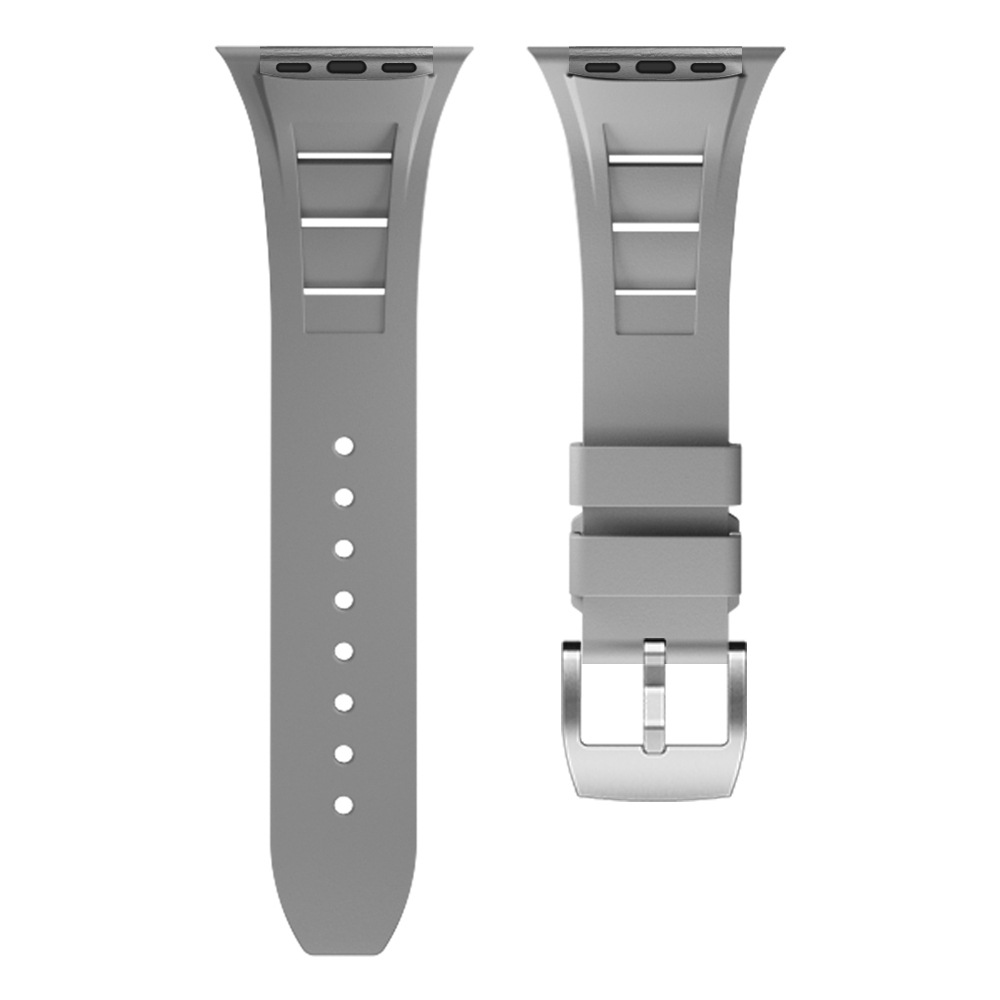 

IBOANN Часы Strap Apple Compatibility Silicone Material 205mm, Gray with Silver Needle Buckle
