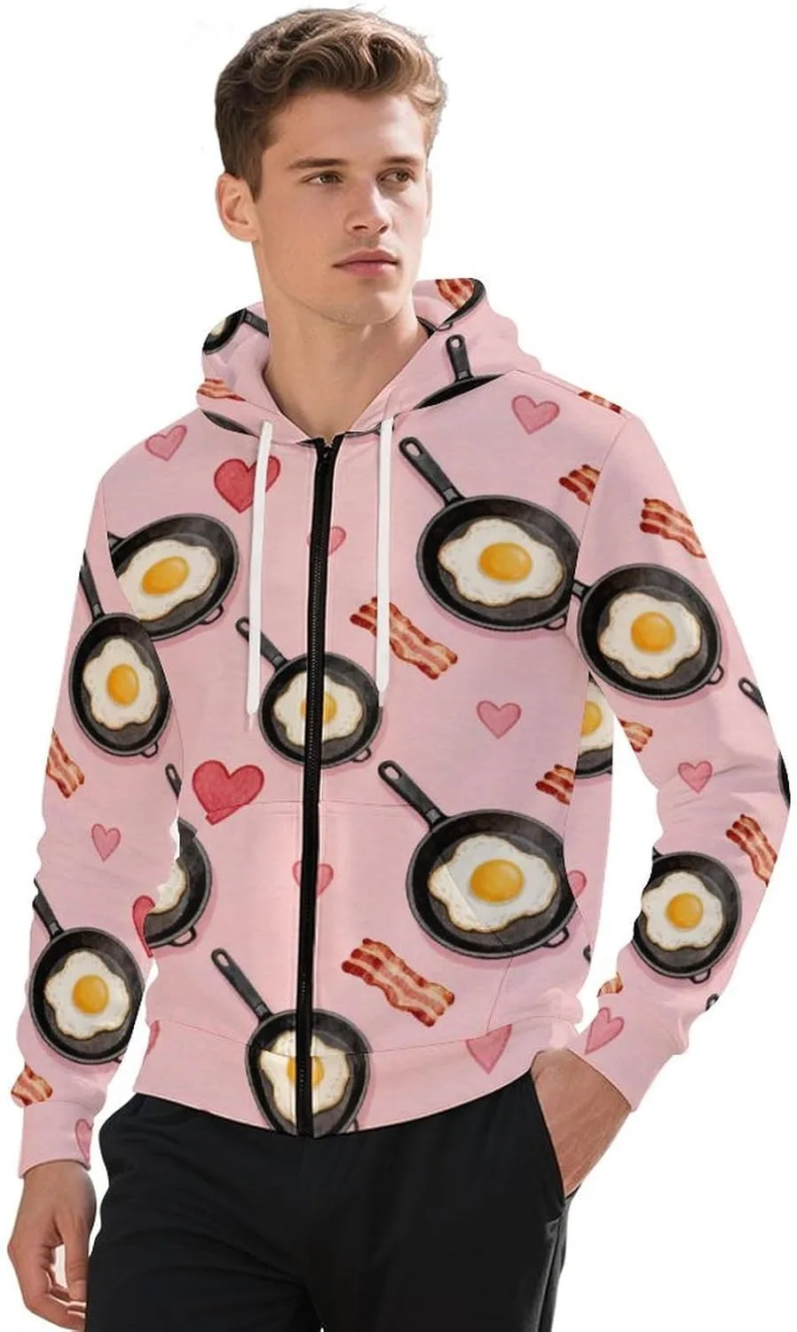 

Толстовка с капюшоном Full Zip для мужчин, Casual, с карманом GemGam