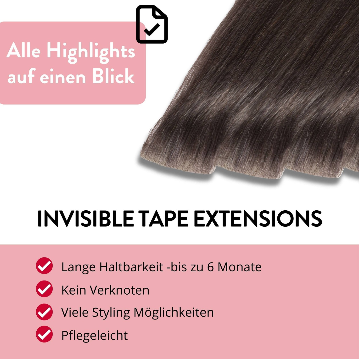 Накладные волосы invisible tape extensions premium echthaar #6/0 dunkelblond Hair2Heart, 50cm, количество 10 шт. — фото 3