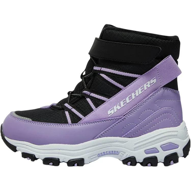 Skechers Детские высокие кроссовки для девочек с противоскользящей подошвой, амортизацией, износостойкие и дышащие, лавандовые — фото 3