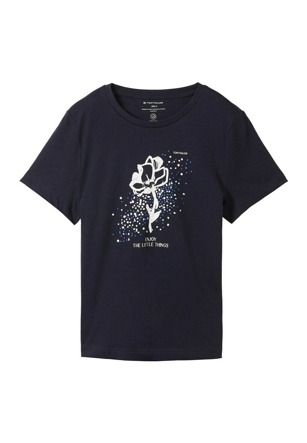 

Футболка с принтом PRINT T-SHIRT MIT BIO-BAUMWOLLE TOM TAILOR, темно-синий
