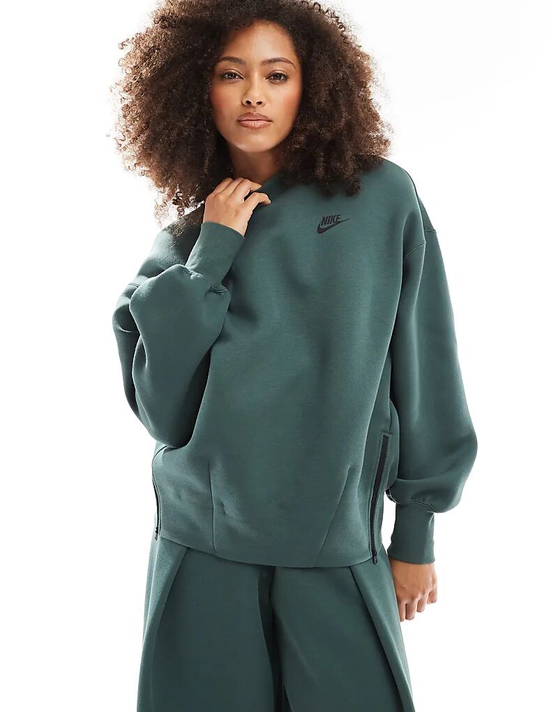 

Плиссированная толстовка Tech Fleece зеленого цвета Nike