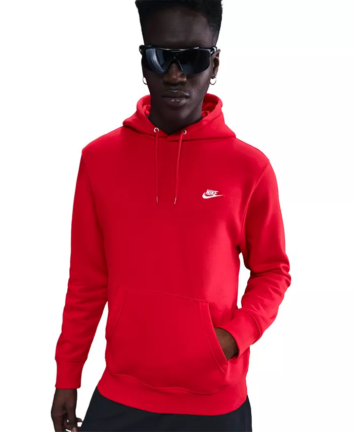 Клубная мужская толстовка с логотипом из флиса Nike, красный — фото 2