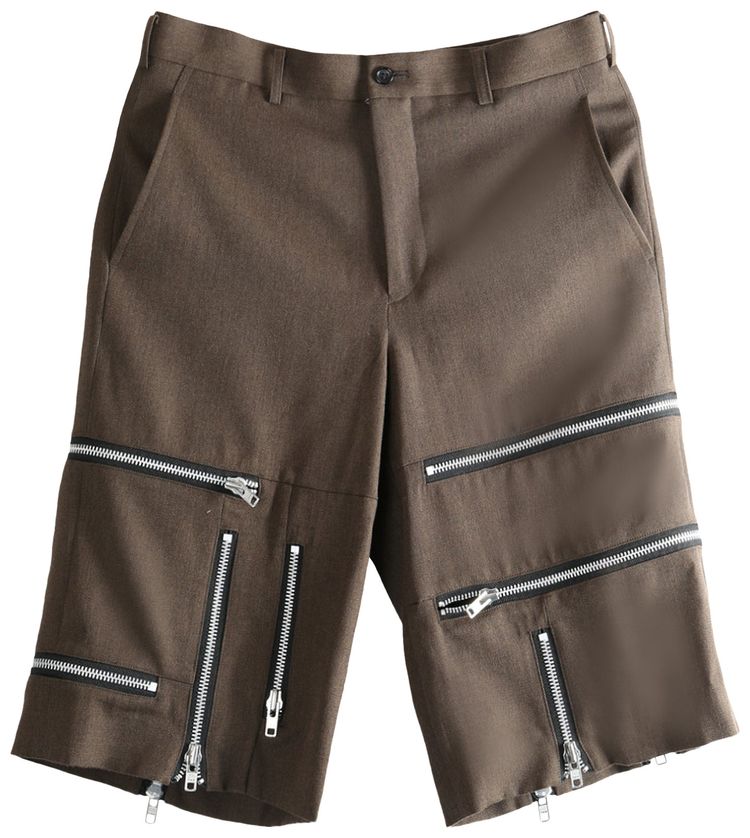 

Шорты на молнии Comme des Garçons Homme Plus, коричневые