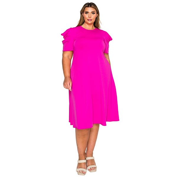 

Платье Aleyna flare plus size L I V D, Neon Fuchsia