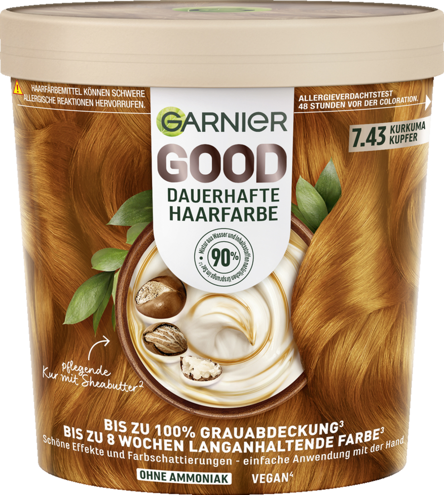 

Краска для волос Garnier GOOD dauerhafte Haarfarbe 7.43 Kurkuma Kupfer