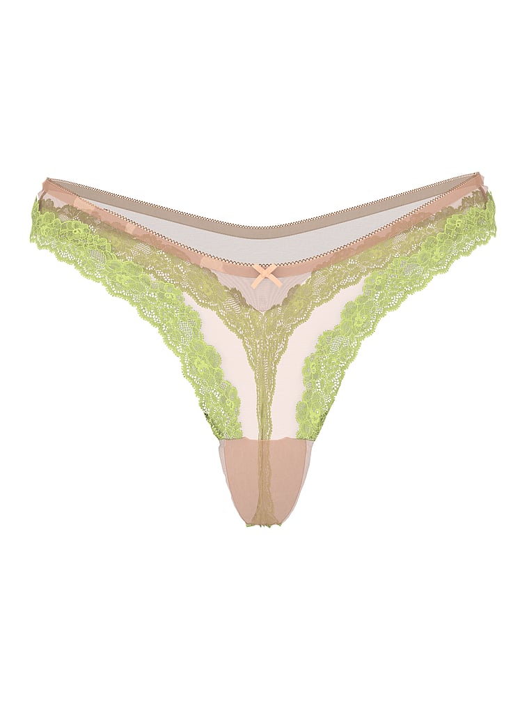 

Трусики-Стринги с высокой посадкой и кружевной отделкой Very Sexy, mesh praline