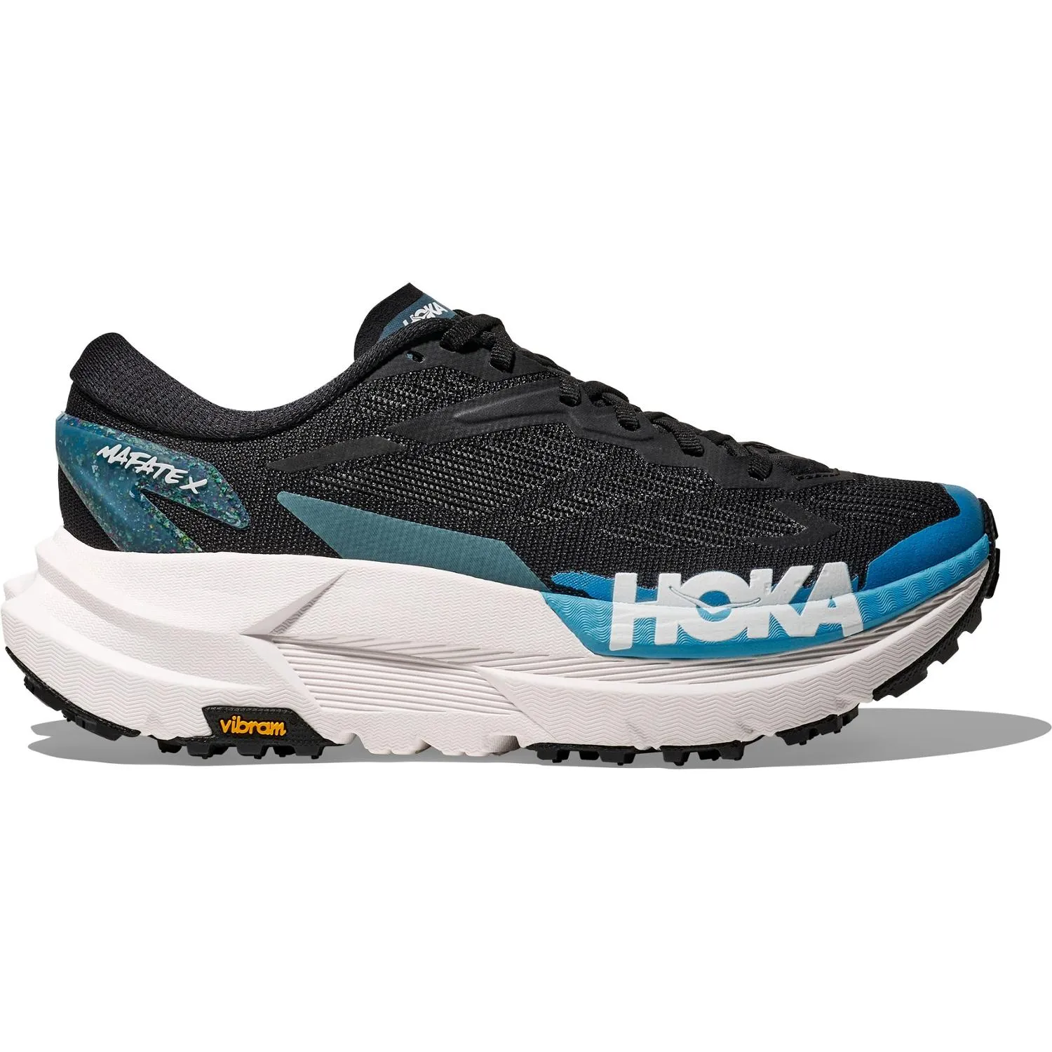 Женские кроссовки Mafate X для трейлраннинга HOKA, Black/Skyward Blue