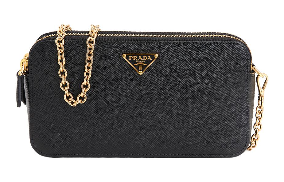 

PRADA Кожаная сумка через плечо с цепочкой