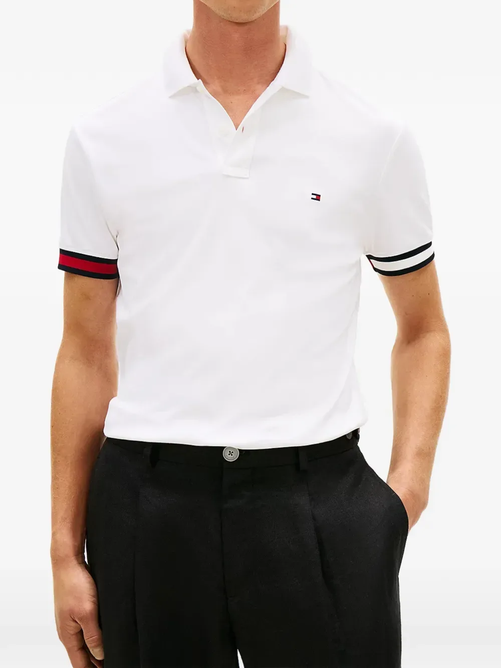 Поло с полосатыми отделками Tommy Hilfiger, белый — фото 3