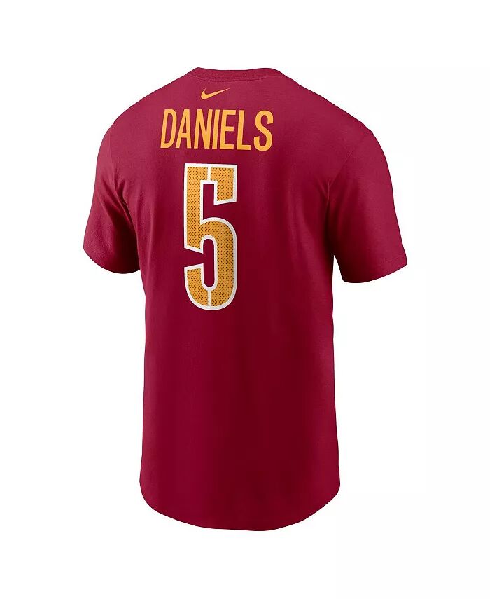 Мужская футболка Jayden Daniels бордового цвета Washington Commanders 2024 NFL Draft First Round Name Number Nike — фото 2