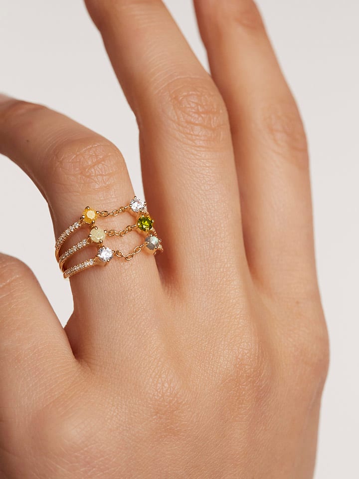 

Позолоченное кольцо «Юнона» с драгоценными камнями PDPAOLA