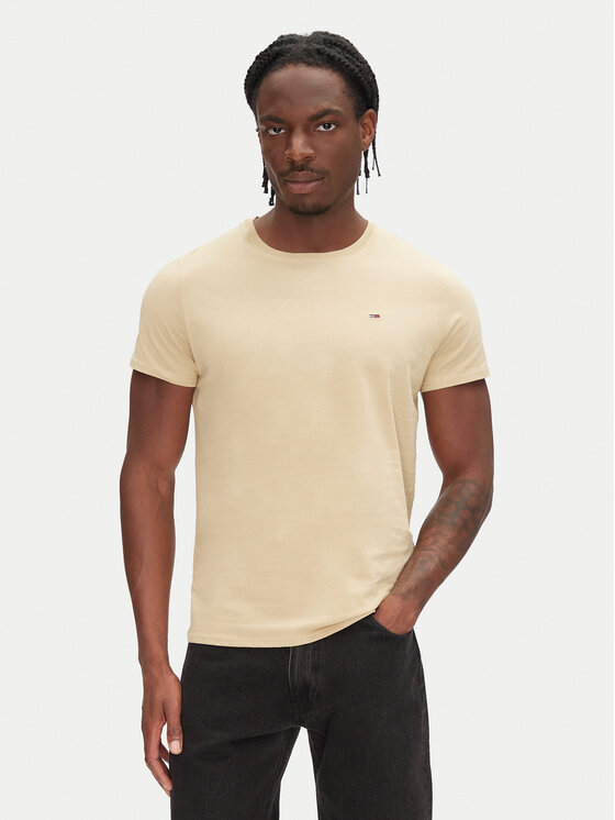 

Облегающая футболка DM0DM04411 Tommy Jeans, бежевый
