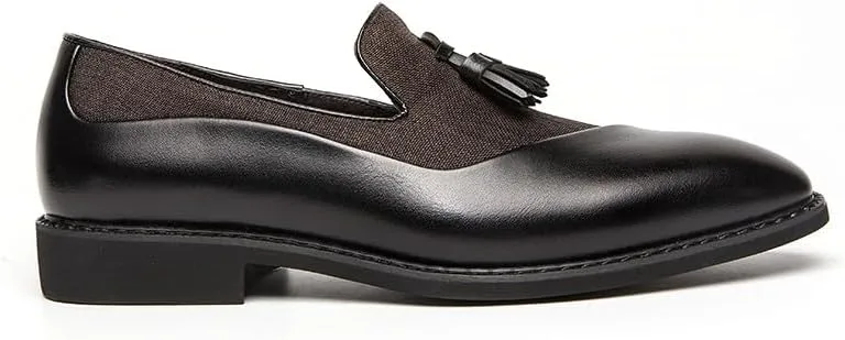 

Мужские туфли Santimon с лоферами-лоферами с кисточками, с панельным пэчворком, роскошные свадебные и офисные туфли для мужчин, черный