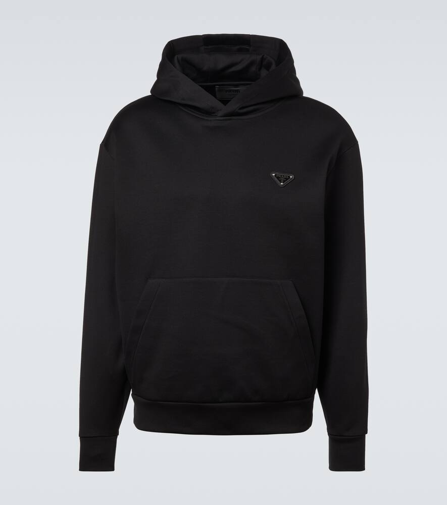 

Логотип худи из хлопкового джерси Prada, Nero