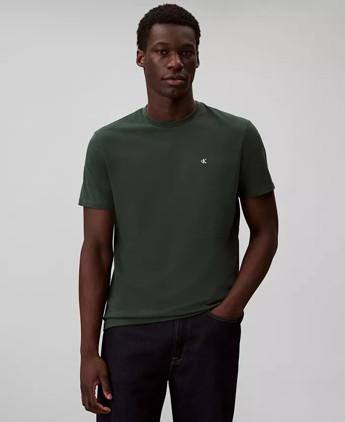 

Мужская однотонная футболка с круглым вырезом Calvin Klein, зеленый