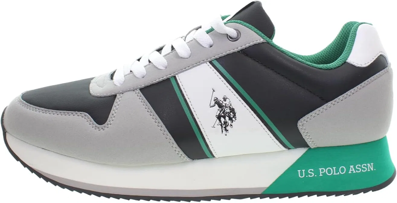 Ассоциация поло США - BALBIL002MDYH1 Мужские синтетические кроссовки U.S. Polo Assn., Grey Black Green