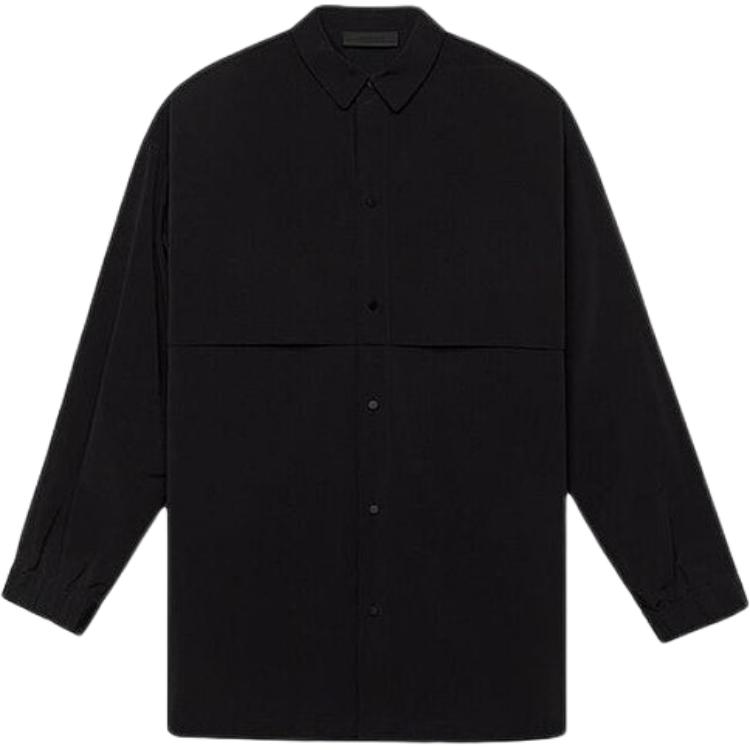 Fear Of God Essentials Военная нейлоновая рубашка-оверсайз, Obsidian Black/BLACK — фото 2