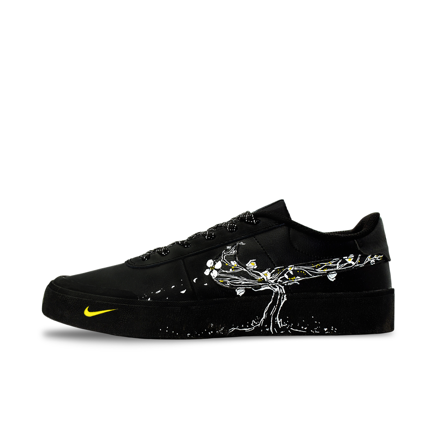 

Nike Кроссовки для скейтбординга Court Shot унисекс низкие бело-черные, цвет Black